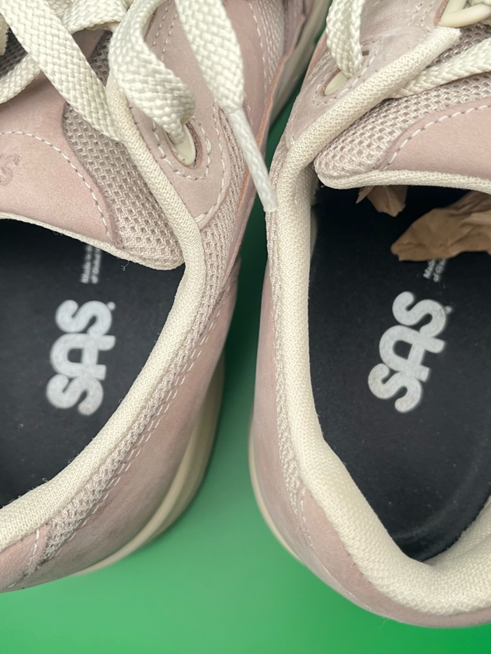 SAS New Women's 7.5W Comfort Walking Sneakers Taupe Lace-Up with Mesh - Picture 4 of 7